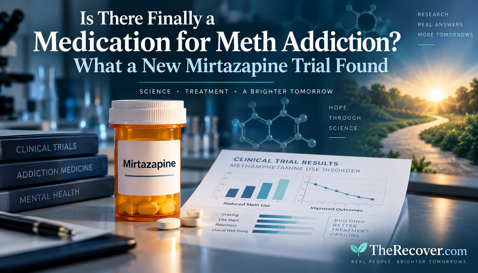 Mirtazapine medication and clinical trial results for methamphetamine addiction treatment
